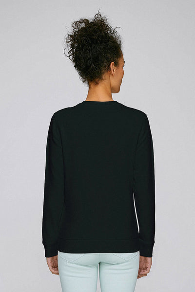 Black BHappy Logo Basic Sweatshirt, Medium-weight, from organic cotton blend, Unisex, for Women & for Men