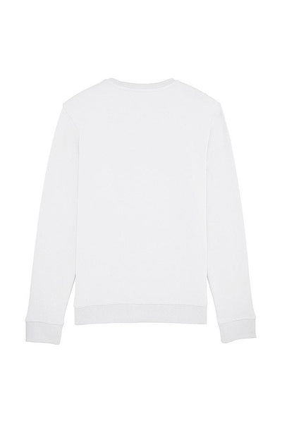 White BHappy Logo Basic Sweatshirt, Medium-weight, from organic cotton blend, Unisex, for Women & for Men