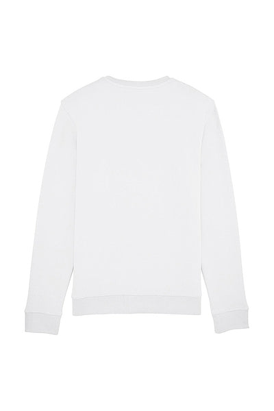 White BHappy Logo Basic Sweatshirt, Medium-weight, from organic cotton blend, Unisex, for Women & for Men