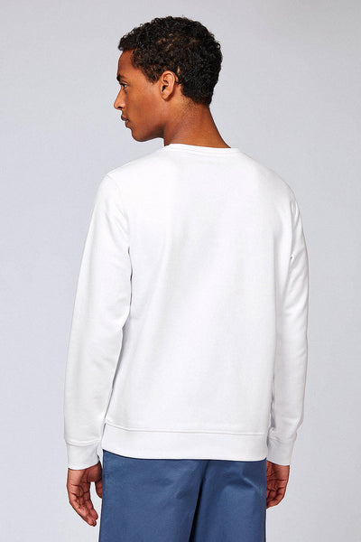 White BHappy Logo Basic Sweatshirt, Medium-weight, from organic cotton blend, Unisex, for Women & for Men