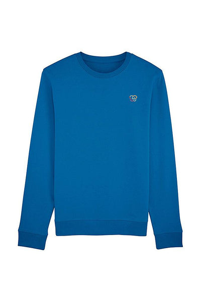 Royal Blue BHappy Logo Basic Sweatshirt, Medium-weight, from organic cotton blend, Unisex, for Women & for Men