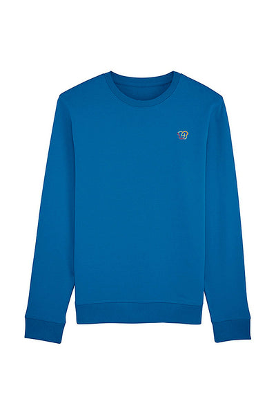 Royal Blue BHappy Logo Basic Sweatshirt, Medium-weight, from organic cotton blend, Unisex, for Women & for Men