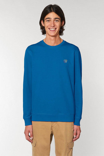 Royal Blue BHappy Logo Basic Sweatshirt, Medium-weight, from organic cotton blend, Unisex, for Women & for Men