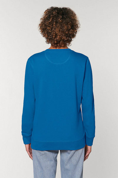 Royal Blue BHappy Logo Basic Sweatshirt, Medium-weight, from organic cotton blend, Unisex, for Women & for Men