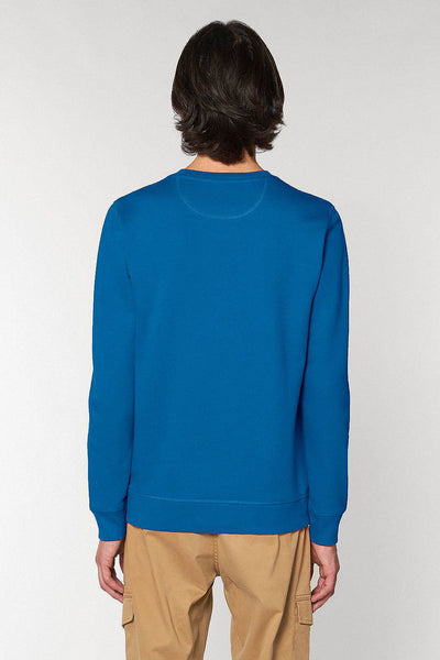 Royal Blue BHappy Logo Basic Sweatshirt, Medium-weight, from organic cotton blend, Unisex, for Women & for Men