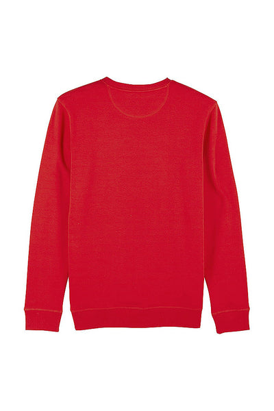 Red BHappy Logo Basic Sweatshirt, Medium-weight, from organic cotton blend, Unisex, for Women & for Men
