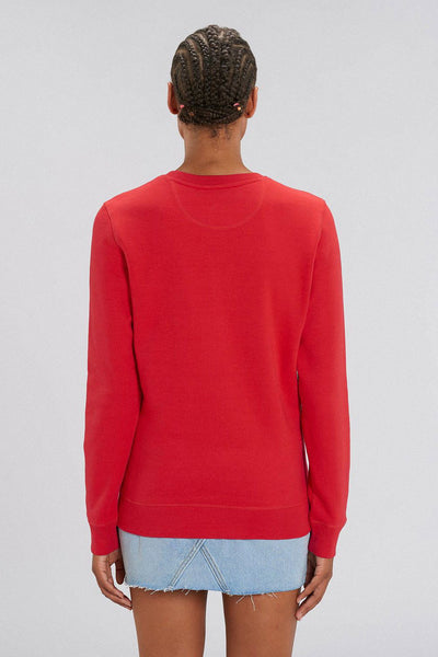 Red BHappy Logo Basic Sweatshirt, Medium-weight, from organic cotton blend, Unisex, for Women & for Men