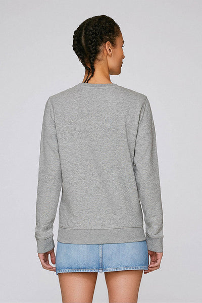 Grey BHappy Logo Basic Sweatshirt, Medium-weight, from organic cotton blend, Unisex, for Women & for Men