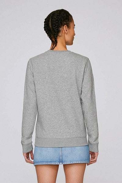 Grey BHappy Logo Basic Sweatshirt, Medium-weight, from organic cotton blend, Unisex, for Women & for Men