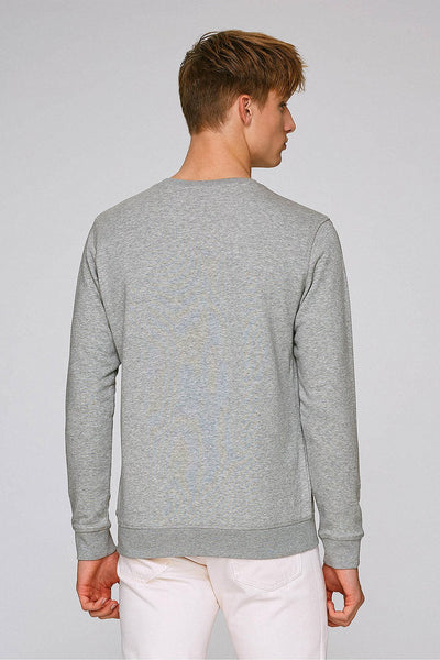 Grey BHappy Logo Basic Sweatshirt, Medium-weight, from organic cotton blend, Unisex, for Women & for Men