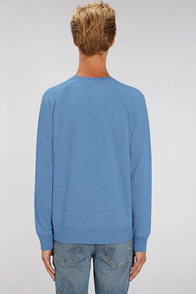 Blue Men Orange Bicycle Sweatshirt, Medium-weight, from organic cotton blend
