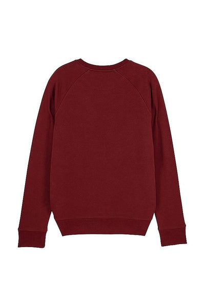 Burgundy Men Two Hands Printed Sweatshirt, Medium-weight, from organic cotton blend