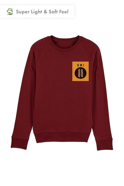 Burgundy Men Unicorn Sweatshirt, Medium-weight, from organic cotton blend