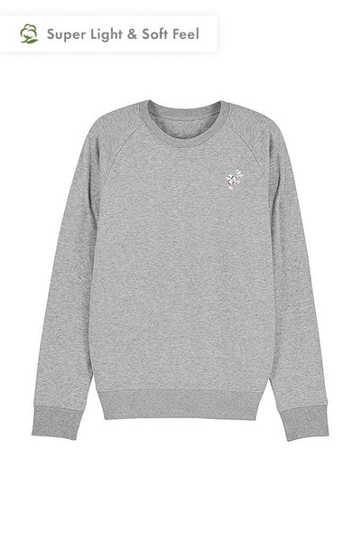 Grey Men Organic Cotton Sweatshirt, Medium-weight, from organic cotton blend