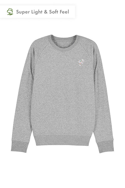 Grey Men Organic Cotton Sweatshirt, Medium-weight, from organic cotton blend