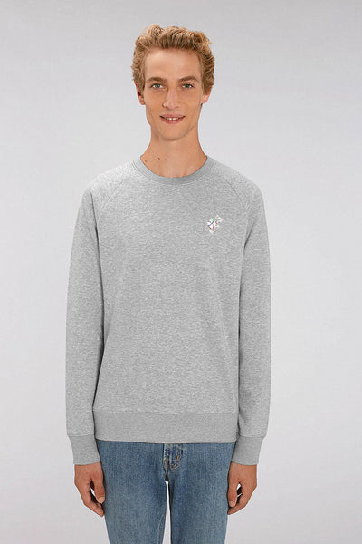 Grey Men Organic Cotton Sweatshirt, Medium-weight, from organic cotton blend