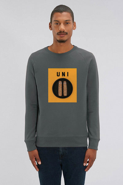 Dark grey Men Unicorn Graphic Sweatshirt, Medium-weight, from organic cotton blend
