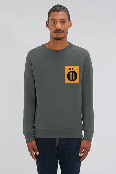 Dark grey Men Unicorn Sweatshirt, Medium-weight, from organic cotton blend