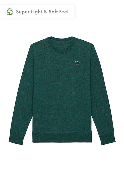 Dark green Men Embroidered Logo Sweatshirt, Medium-weight, from organic cotton blend