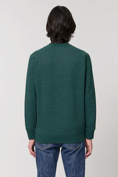 Dark green Men Embroidered Logo Sweatshirt, Medium-weight, from organic cotton blend