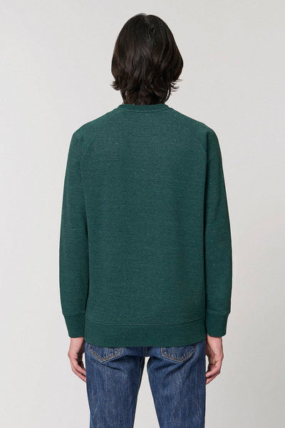 Dark green Men Embroidered Logo Sweatshirt, Medium-weight, from organic cotton blend
