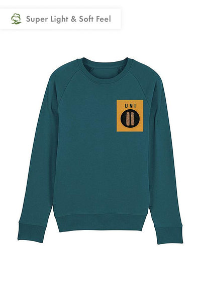 Dark green Men Unicorn Sweatshirt, Medium-weight, from organic cotton blend