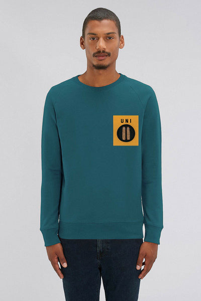 Dark green Men Unicorn Sweatshirt, Medium-weight, from organic cotton blend
