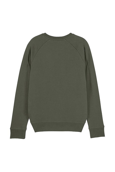 Khaki Men Orange Bicycle Sweatshirt, Medium-weight, from organic cotton blend