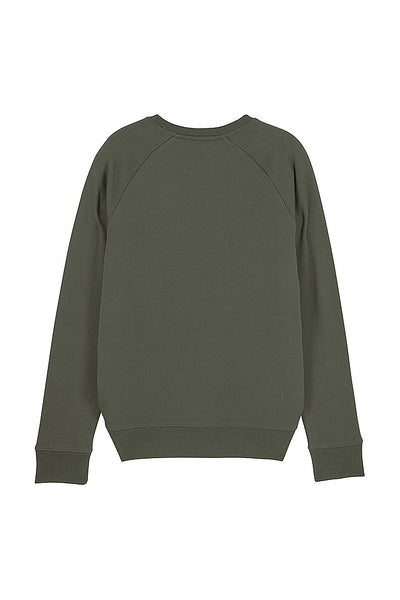 Khaki Men Orange Bicycle Sweatshirt, Medium-weight, from organic cotton blend