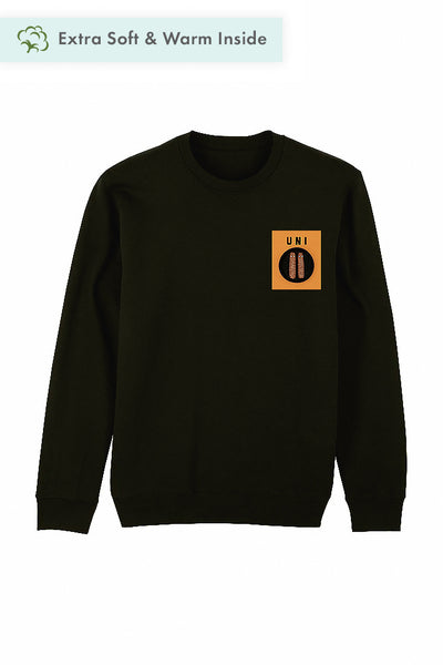 Black Unicorn Printed Sweatshirt, Heavyweight, from organic cotton blend