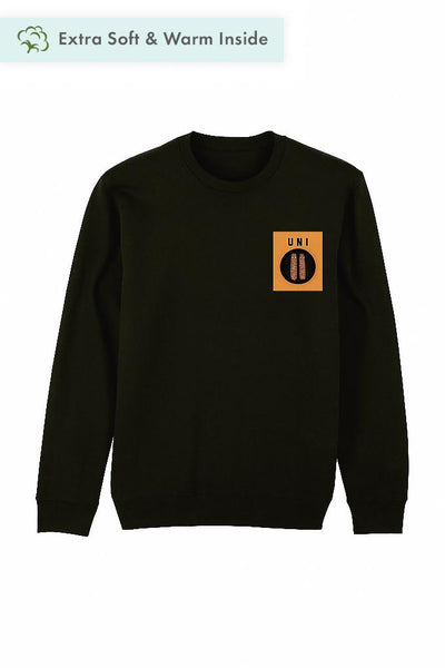 Black Unicorn Printed Sweatshirt, Heavyweight, from organic cotton blend