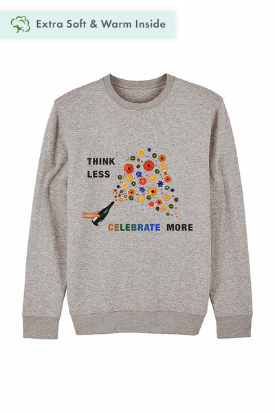 Grey Celebrate Graphic Sweatshirt, Heavyweight, from organic cotton blend, Unisex, for Women & for Men