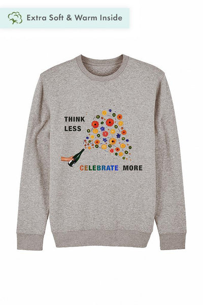 Grey Celebrate Graphic Sweatshirt, Heavyweight, from organic cotton blend, Unisex, for Women & for Men
