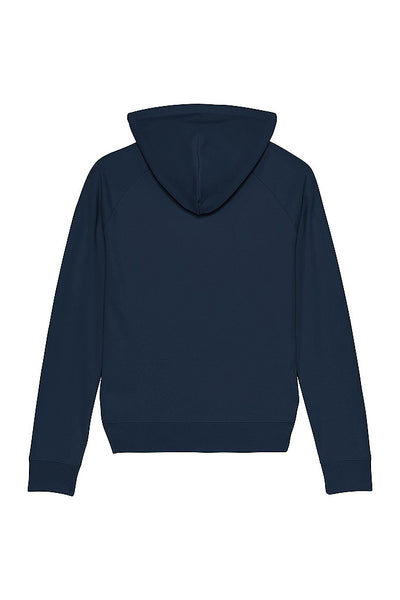 Navy Women Embroidered Logo Hoodie, Medium-weight, from organic cotton blend