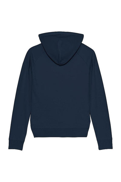 Navy Women Orange Bicycle Hoodie, Medium-weight, from organic cotton blend