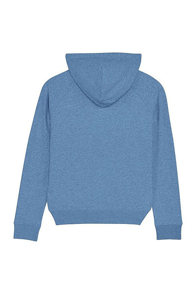 Blue Women Orange Bicycle Hoodie, Medium-weight, from organic cotton blend