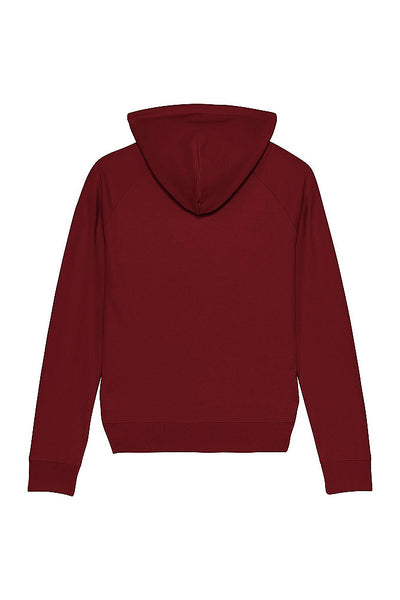 Burgundy Women Two Hands Graphic Hoodie, Medium-weight, from organic cotton blend