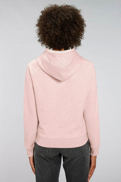 Light Pink Women Donut Flowers Graphic Hoodie, Medium-weight, from organic cotton blend