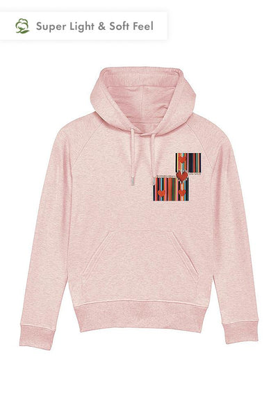 Light Pink Women Love Heart Graphic Hoodie, Medium-weight, from organic cotton blend