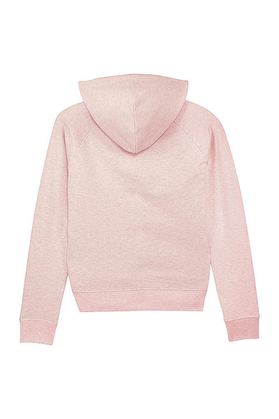 Light Pink Women Love Heart Graphic Hoodie, Medium-weight, from organic cotton blend