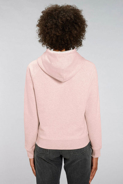 Light Pink Women Love Heart Graphic Hoodie, Medium-weight, from organic cotton blend