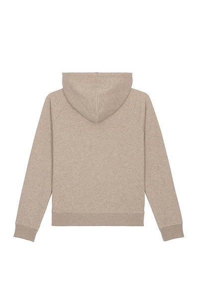 Beige Women Chocolate Love Print Hoodie, Medium-weight, from organic cotton blend