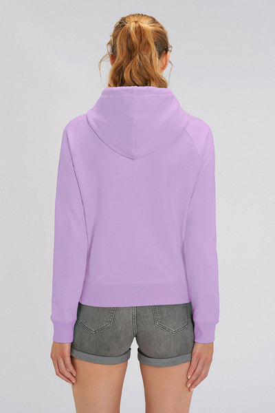 Purple Women Chocolate Love Print Hoodie, Medium-weight, from organic cotton blend