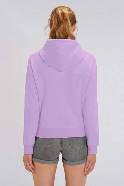 Purple Women Donut Flowers Graphic Hoodie, Medium-weight, from organic cotton blend