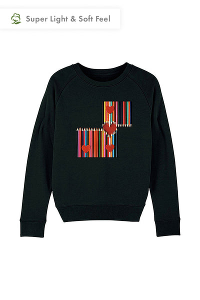 Black Women Love More Graphic Sweatshirt, Medium-weight, from organic cotton blend