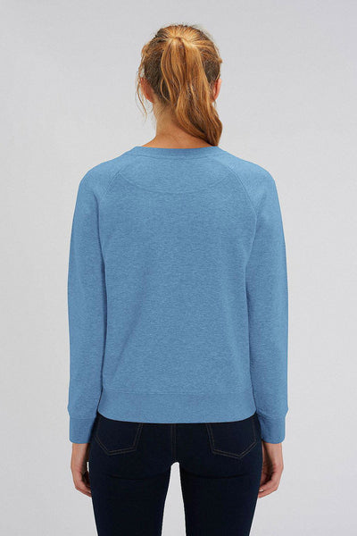 Blue Women Your World Graphic Sweatshirt, Medium-weight, from organic cotton blend
