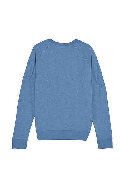 Blue Women Orange Bike Graphic Sweatshirt, Medium-weight, from organic cotton blend