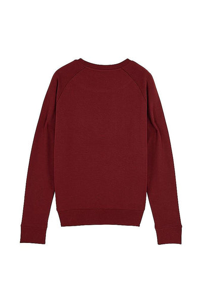 Burgundy Women Love More Graphic Sweatshirt, Medium-weight, from organic cotton blend