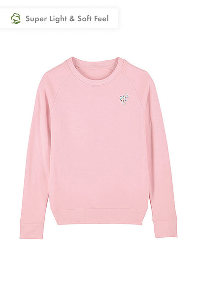 Cotton Pink Women Organic Cotton Sweatshirt, Medium-weight, from organic cotton blend
