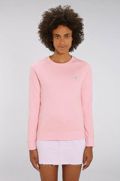 Cotton Pink Women Organic Cotton Sweatshirt, Medium-weight, from organic cotton blend